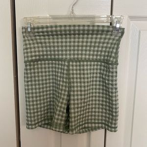 Aerie Biker Shorts in medium!!! Green Gingham color not available online